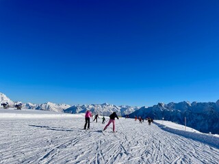 Beautiful winter panorama of skiing resort Brand, Vorarlberg, Austria.