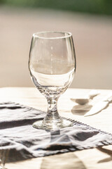 Wine glass on a table
