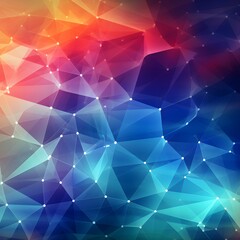Obraz premium Futuristic Geometric Network - Vibrant Abstract 3D Render