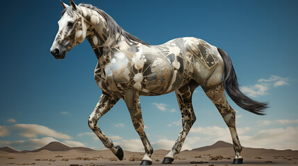 Obraz na płótnie Canvas Horse in body art style, airbrush, airbrush painting, airbrush painting, pop art, art