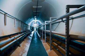 tunnel underground communications with water pipes, sewerage and communication lines