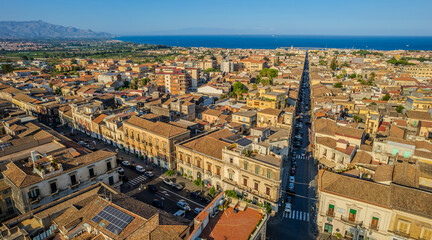 Fototapeta na wymiar Aerial View of Giarre, Catania, Sicily, Italy, Europe