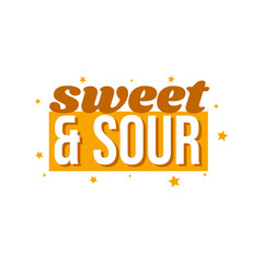 Sweet and sour text icon label design vector