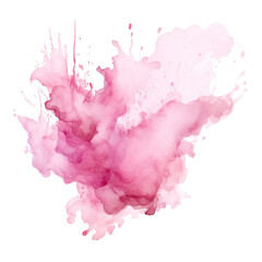 watercolor pink splash isolated on white background PNG File.