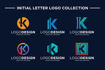 Letter K business financial and investment Logo designs collection