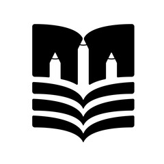 pencil and book logo. pen and book concept. education logo