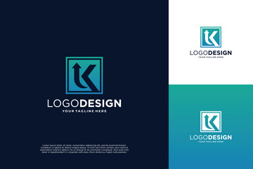 Letter K Financial Chart Logo Design. accounting, business, financial logo