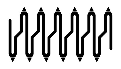 Obraz premium pencil concept on white background. eight pen symbol