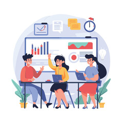 2d vector illustration colorful business , TRAINING and study work hard successes 