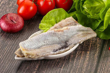 Herring fillet in the oil