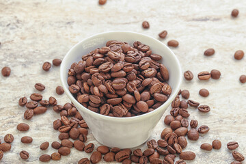 Roasted coffee bean in the bowl