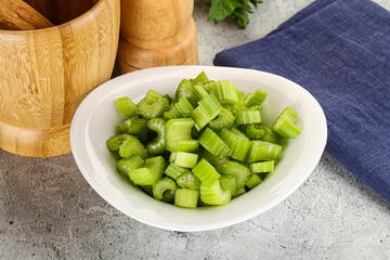 Vegan cuisine - Sliced celery stem