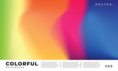 Colorful fluid and blurred gradient mesh background. Abstract wavy smooth gradation backdrop design. Contemporary color flow design for poster, banner, catalog, cover, magazine, or leaflet.