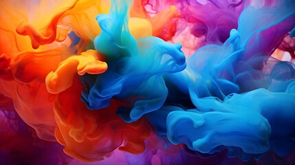 Obraz premium Vibrant Ink Swirls in Water - Abstract Macro Art