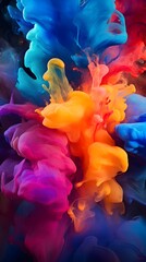 Fototapeta premium Ethereal Liquid Art: Vibrant Ink Diffusion in Water