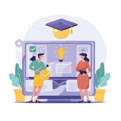 2d vector illustration colorful business , TRAINING and study work hard successes 