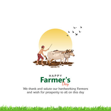 Illustration of Happy Farmers Day creative Concept
