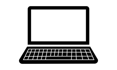 Laptop computer or notebook flat icon isolated on transparent background.