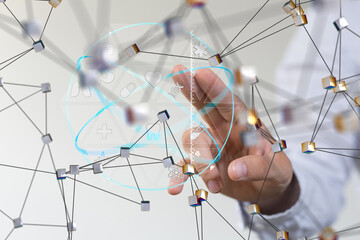 digital medical futuristic interface 3D rendering