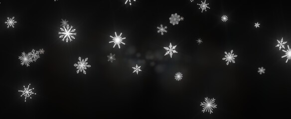 The winter background, falling snowflakes