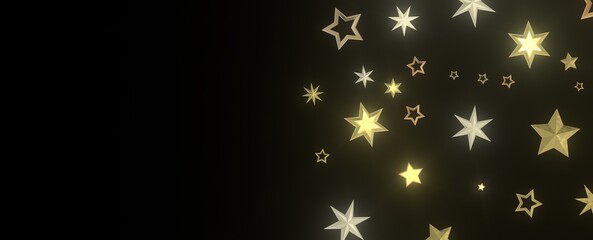 XMAS Stars - stars background, sparkle lights confetti falling. magic shining Flying christmas stars on night