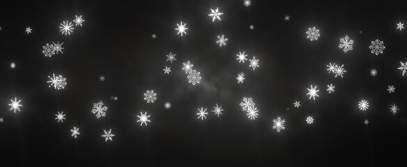 Snowflakes - Winter christmas sky with falling snow