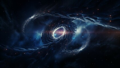 Black hole over star field in outer space,  Elements of this image furnished by NASA