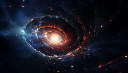 Black hole over star field in outer space,  Elements of this image furnished by NASA
