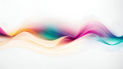 A Colorful Wave of Light on a White Background