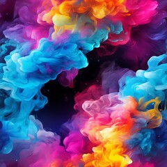 Obraz premium abstract multi-colored smoke on a black background