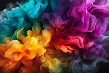 Fototapeta premium abstract multi-colored smoke on a black background