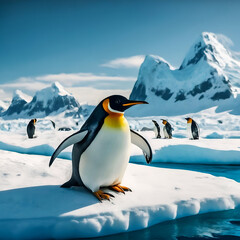 Obraz premium penguin in polar regions