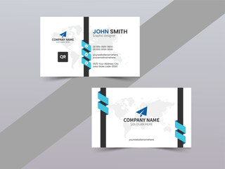 double sided business card template modern and clean style .