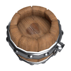 close up on wooden barrell isolated