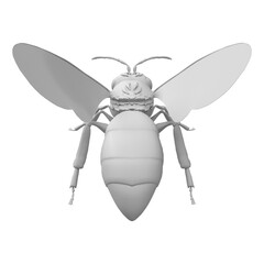 close up on bee isolated