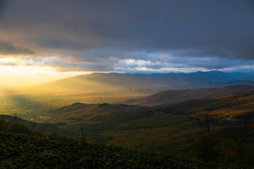 Sunset over the mountains