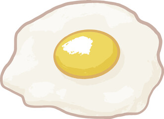 Egg illustration_Fried egg_white