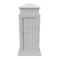 close up on phone booth isolated