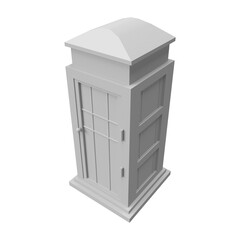 close up on phone booth isolated
