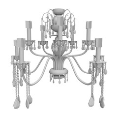 close up on chandelier isolated