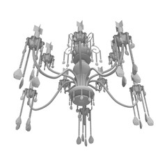 close up on chandelier isolated