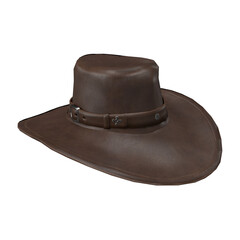 close up on cowboy hat isolated