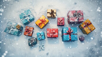 christmas card with snow