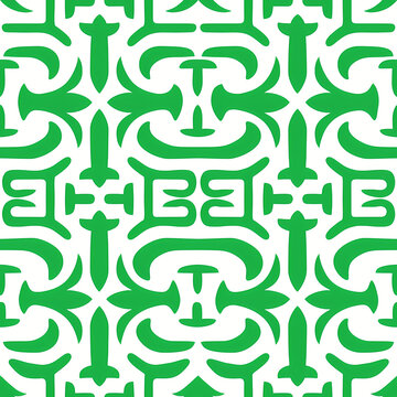 Seamless ornamental green pattern. Print for fabric, textile, paper, pottery, ceramic.
