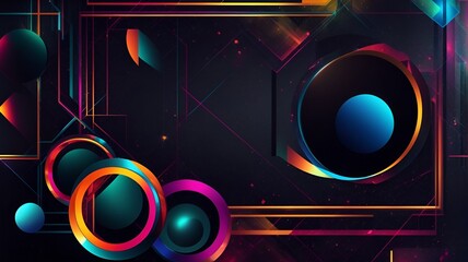 Colorful Abstract Background with Circles and Lines