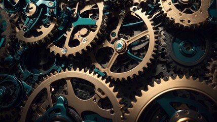 A Close-Up of Intricate Gears - obrazy, fototapety, plakaty