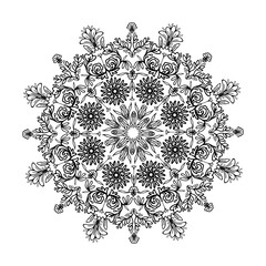 Mandala spirit ornamental round lace ornament for coloring page design. Vector abstract circle pattern, isolate on white background