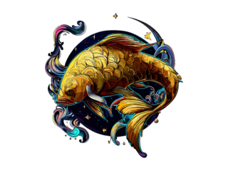 Pisces zodiac sign, astrological, horoscope symbol.  two whale fish swimming in a circle PNG Clipart