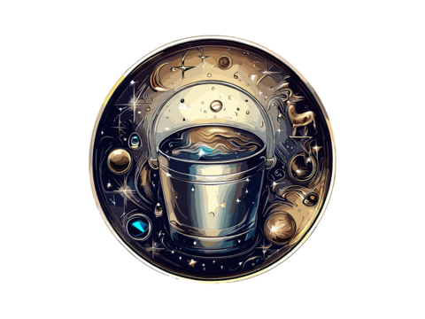 Aquarius Zodiac signs astrology horoscope esoteric,Aquarius constellations Luxary Golden PNG Clipart - Powered by Adobe