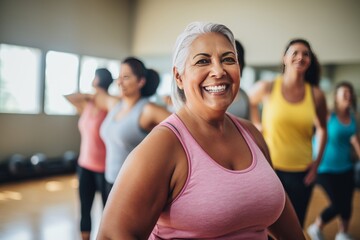 retired African-American woman overweight at the gym